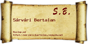 Sárvári Bertalan névjegykártya