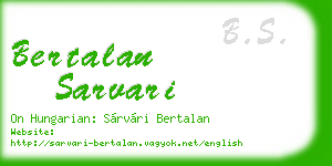 bertalan sarvari business card